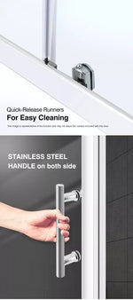 Levede Shower Screen Screens Door Seal Enclosure Glass Panel Frameless Hinges