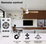 Spector LED Ceiling Fan with Light Remote 52'' DC Motor Walnut Blades 2 Rod