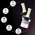 LED Headlight Headlights Globes Bulbs 6500K White Lamp Beam 72W 9000LM H4 HB2
