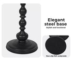 Levede Side Table Vintage End Round Tabletop Steel Base Nightstand Antique Black