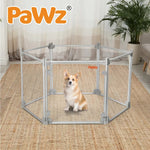 Pawz Pet Playpen Transparent Acrylic Folding Dog Fence Kennel Install 10 Panel