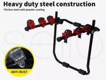 Monvelo Car Bike Rack 3 Bicycle Carrier 2'' Towbar Hitch Mount Steel Foldable