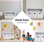 Levede Kids Toy Storage Unit Organiser Box Cabinet Bookshelf Child Drawer Wooden
