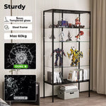Stacked 5mm Tempered Glass Display Cabinet Steel Collections 4 Tier 160m Tall