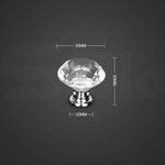 Door Knobs Handles Clear Crystal Diamond Glass Kitchen Cupboard Cabinet Pull