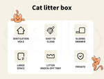 Pawz Fully Enclosed Cat Litter Box Mat Kitty Toilet Odour Control Basin Blue