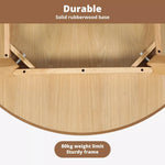 Levede Dining Table Round Rubberwood Base Kitchen Cafe Restaurant 100/120cm