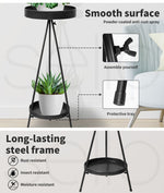Levede Plant Stand 2 Tiers Outdoor Indoor Metal Flower Pots Rack Garden Shelf