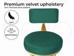 Levede 1x Bar Stools Velvet Kitchen Stool Chair Swivel Barstools Padded Seat