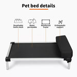 Pawz Pet Trampoline Elevated Raised Dog Bed Aluminium Frame Chew Proof Pillow