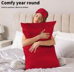 Dreamz Silk Pillow Case 100% Mulberry Slip Eye Mask Set Both Sided 25 Burgendy