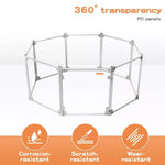 Pawz Pet Playpen Transparent Acrylic Clear Folding Dog Fence Kennel 8 Panel