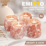 4x Himalayan Salt Lamp Tealight Candle Holder Decor Natural Crystal Ionizer Home