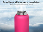 Water Bottle Stainless Steel Vacuum Cup BPA Free Sport Cycling 1.2L Pink