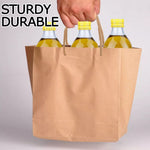 x50 Bulk Kraft Paper Gift Bags Craft Wedding Retail Brown Carry Bag With Handles