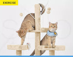 Pawz Cat Tree Scratching Post Scratcher Tower Condo House Furniture Cream 210cm
