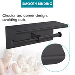 Toilet Paper Holder Double Roll Stainless Steel Hook Bathroom Rack Wall Black