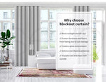 2X Blockout Curtains Blackout Window Curtain Draperies Pair Eyelet Bedroom Decor