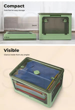 Storage Containers Stackable Lid Clothes Organiser Box 5 Side Open 28L Green