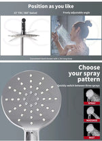 Shower Head High Pressure Set Rain Round Brass Taps Mixer Handheld WELS Silver