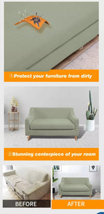 Couch Sofa Seat Covers Stretch Protectors Slipcovers 2 Seater Khaki