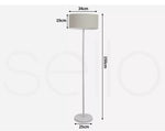 Emitto Modern LED Floor Lamp Stand Reading Light Home Decor Indoor Linen Fabric