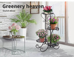 Levede Plant Stand Outdoor Indoor Metal Flower Pots Rack Corner Planter Shelf