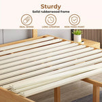Levede Double Wooden Bed Frame Timber Rubberwood Headboard Mattress Base Natural