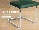Levede 2xRattan Chair Dining Chairs Cesca Replica Cantilever Velvet Padded Green