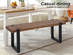Levede 2x Dining Bench Chairs Wooden Seat Kitchen Outdoor Garden Patio 115CM