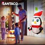 Santaco Christmas Inflatable Lighted Xmas Window Decorations 0.9M Penguin Lights