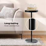 Levede Side Table Tea Coffee Desk Round Marble Base Bedside Sofa Small Minimal