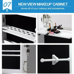 Levede Mirror Jewellery Cabinet Jewelry Box Wall Mounted Hang Over LED White