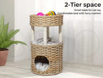 Pawz Rattan Cat Bed Nest Hand Woven Washable Kitty Interactive House Dome Wicker