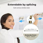 Marlow Curtain Rod Steel Nordic Quiet Rail Pole Pommel Set Extendable Adjustable