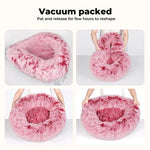 Pawz Pet Dog Calming Bed Cat Warm Soft Plush Round Washable Removable Cover Pink
