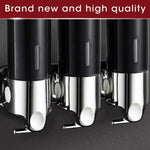 3 Bottles Bathroom Shower Soap Dispenser Shampoo Pump Wall Mounted 1500ml Black