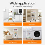 Levede Kitchen Trolley Cart 3 Tiers 180° Swivel Storage Shelf Organiser White