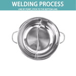 Toque 34cm Stainless Steel Twin Mandarin Duck Hot Pot Induction Cooker No Lid