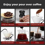 Pour Over Coffee Maker Set Dripper Pot Kettle Filter Coffee Grinder Camping Tool