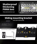 12V LED Light Bar 12/26 Inch Driving Lamp Flood Spot Work Strip Lights Car Truck