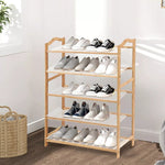 Levede 2x Bamboo Shoe Rack Shoes Organizer Storage Shelves Stand Shelf 5 Tier