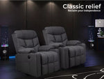Levede Recliner Chair Electric Lift Chairs Armchair Lounge Fabric Sofa USB Black