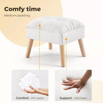 Levede Accent Ottoman Chair Footstool Leathaire Vanity Makeup Stool Lounge White