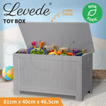 Levede Kids Toy Box Storage Chest Cabinet Container Clothes Organiser Grey