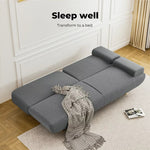 Levede Convertible Sofa Bed Lounge Couch Charging Station 3-Seater Side Table