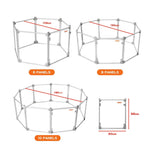 Pawz Pet Playpen Transparent Acrylic Folding Dog Fence Kennel Install 6 Panel