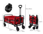 Lambu Garden Trolley Cart Foldable Picnic Wagon Outdoor Camping Trailer Red
