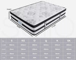 Dreamz Spring Mattres Euro Top Double Bed 5 Zone Pocket Medium Firm Memory 35cm