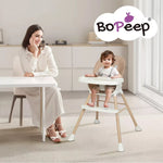 Bopeep Baby High Chair 6-In-1 Removable Seat and Trays Adjustable Height Pink